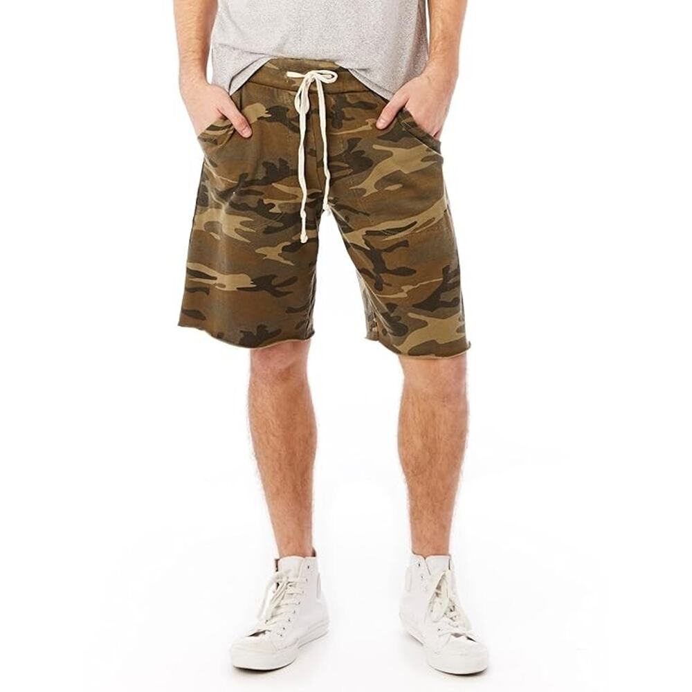 Bloomingdale's Alternative Victory Brown/Green Camo French Terry Men's Shorts S